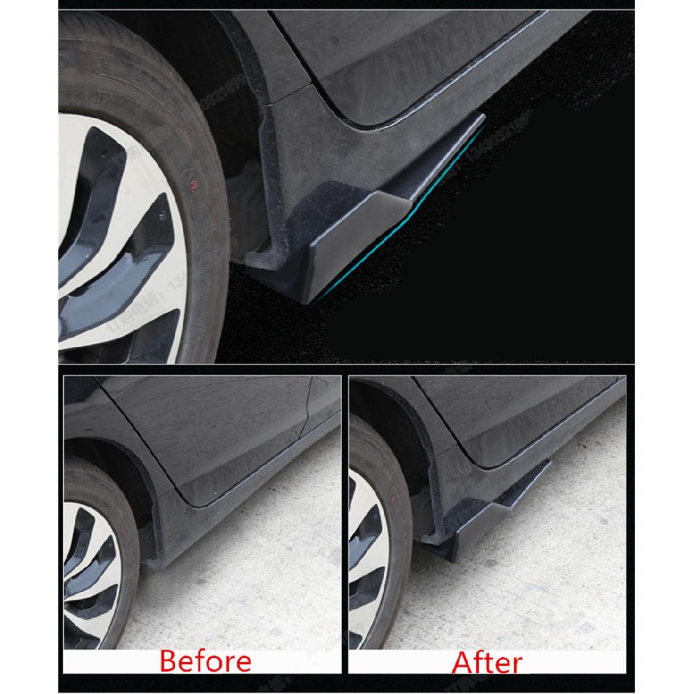 One Pair Car Side Skirt Spoiler Rocker Splitter Wing Anti-Scratch Matt Black