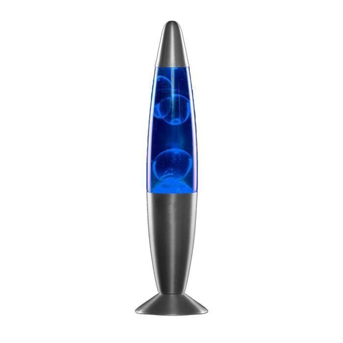 Lampe Lave - CELLUSTOP - Fusée - Aluminium et Verre - 35 cm - 2 Ampoules Halogènes Incluses