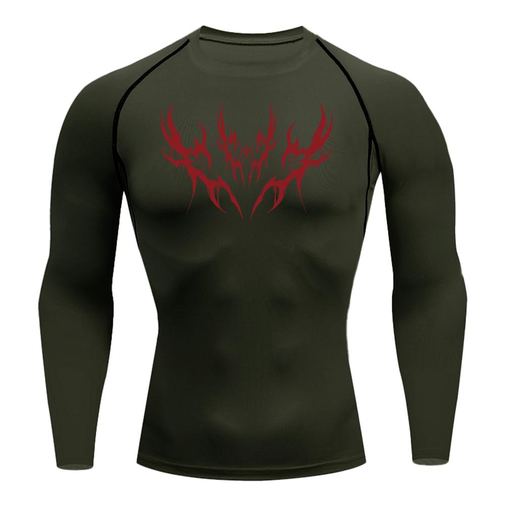 

Summer Men s Fitness Compression T-Shirt Elastic and Breathable Quick Drying Top Suitable for Daily Fitness and Running Training 3XL зелений
