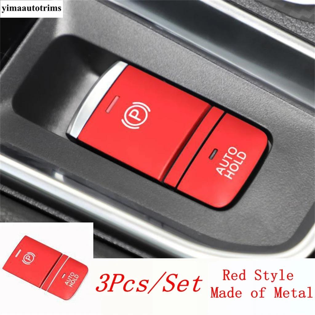 Electronic Hand Brake Auto P Button Cover Trim Accessories For Nissan X-Trail Rogue T33 - 2026 / Qashqai J12 - 2026 Red Style
