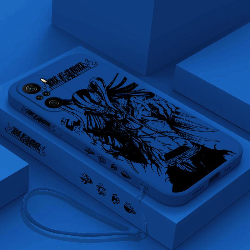 

Аніме BLEACH Kurosaki Ichigo Cover For Xiaomi Redmi Note 12 12Pro 11 11S 11T 10S 10 Pro Plus 5G Liquid Left Rope Phone Case Redmi Note 9Pro Max