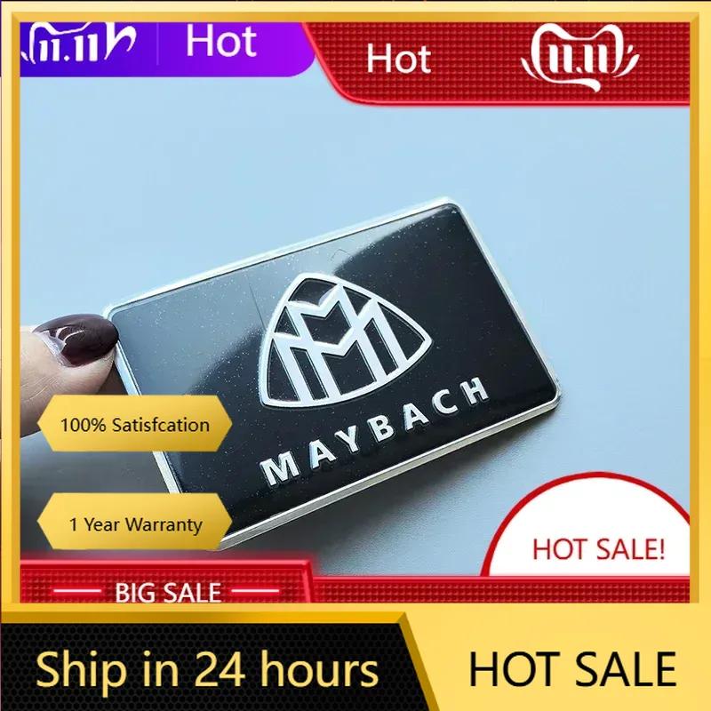 C200 E200 Neu 2025 Für Mercedes Benz 8x5cm Dünner Aluminium Quadratischer Aufkleber Auto Emblem für Mercedes Benz Maybach S450 S680 En