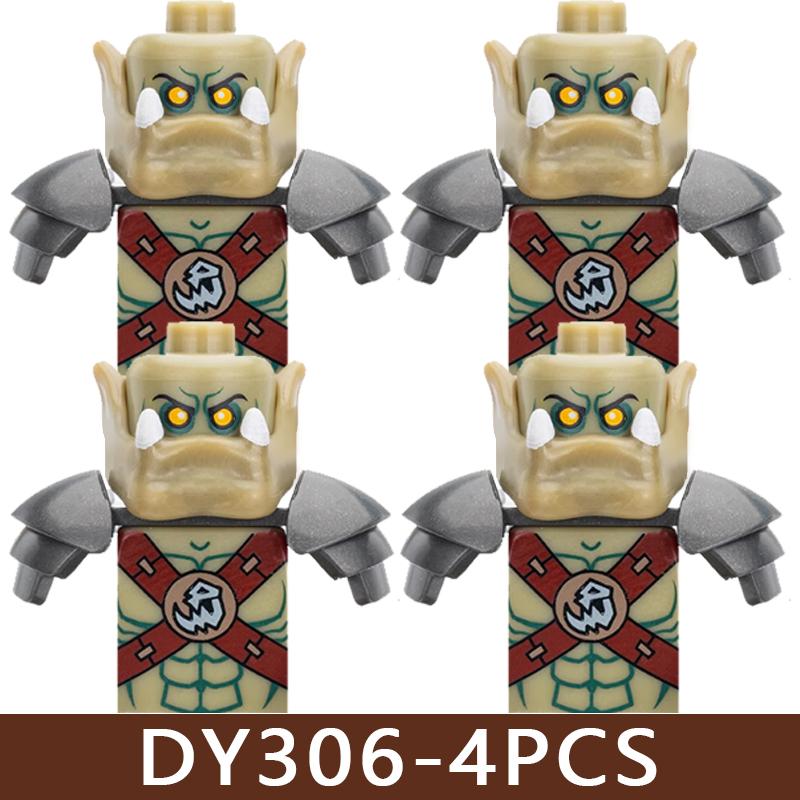 Medieval Castle Soldier Figures Building Blocks Knight Orc Warrior Dragon Wolf Animals Battle Flags Accessories Bricks Toys Boys