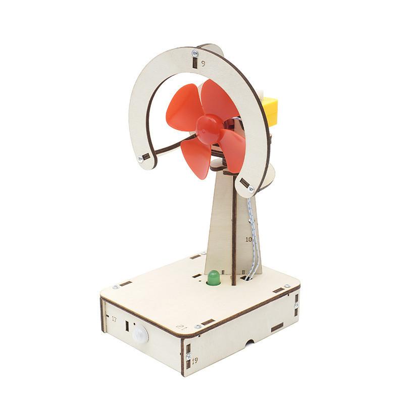 Kids Diy Electric Science Experiment Materials Wooden Handmade Fan For Learning Ha-a08