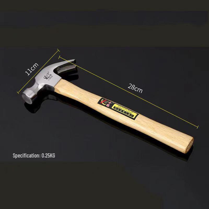 Chunfeng One-Piece Non-Slip Claw Hammer with Magnetic Nail Holder and Round Head for Woodworking and Home Use