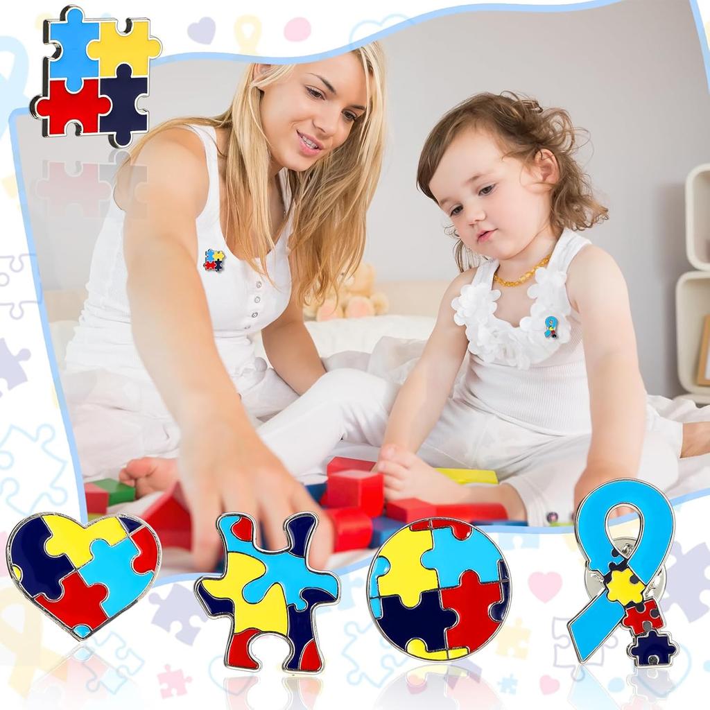 10 Pieces Autism P, Multi Color Autism Awareness Pin Autism Puzzle Piece Brooches Pirational Lapel P Autism Awareness Accessories for Clothing Shirts