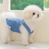 Summer Denim Dog Dress Dot Bow Pet Suspenders Luxury Dog Clothes Cat Outfits Chihuahua Bichon Yorkie Girls Dog Skirts Jeans New