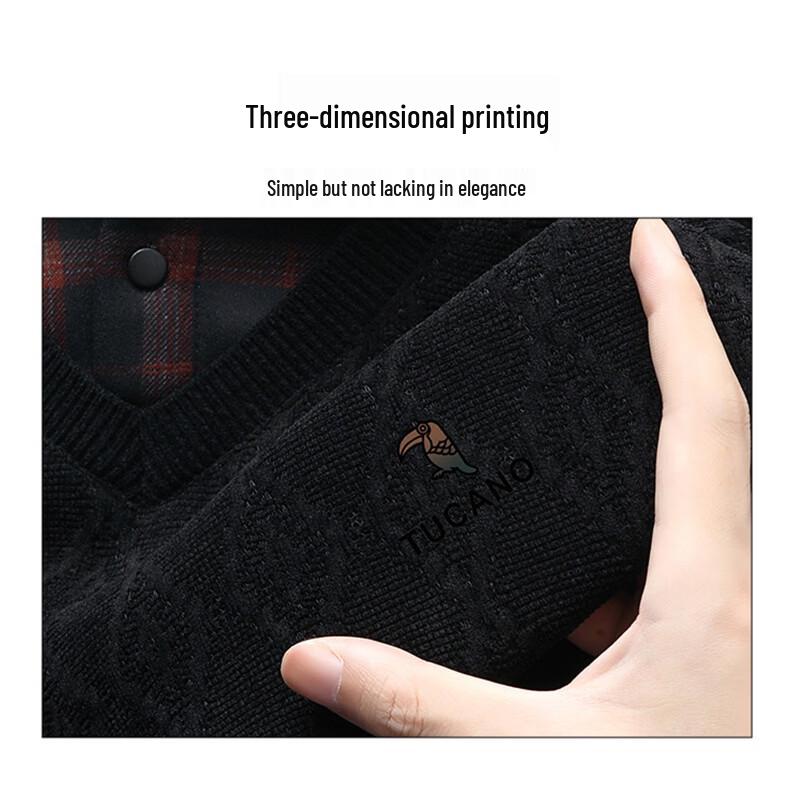 TUCANO Men's Fleece-Lined Faux Two-Piece Polo Shirt