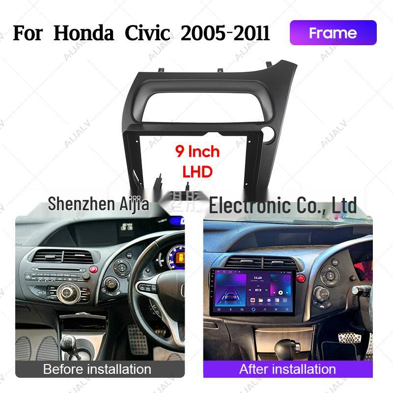Android 9-inch Large-Screen Front Frame for Honda Civic 2005-2011 Right-Hand Drive Models