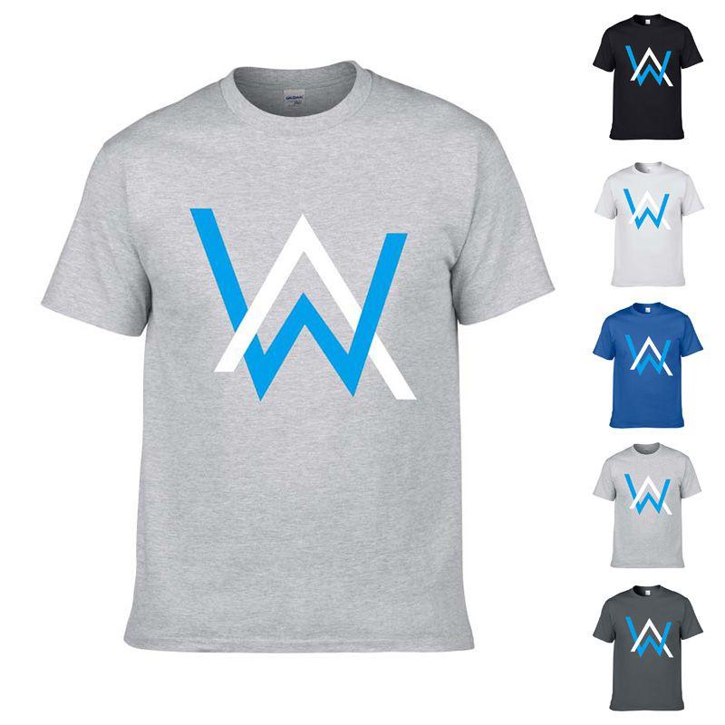 Luxurious Alan Walker Faded Cotton T-shirt With Classic O-neck For Men In Every Season