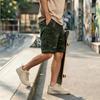 Herren Mehrzweck-Cargo-Shorts für Outdoor-Sport, Freizeit, Tarnmuster, Arbeitsshorts mit elastischem Bund und Kordelzug zum Wandern, Camping