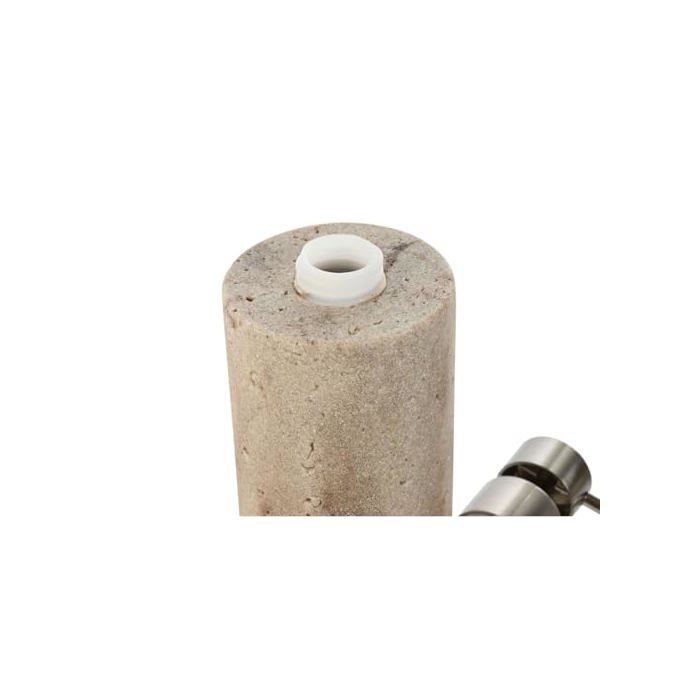 Soap Dispenser - Home ESPRIT - Creamy Silver - Polyethylene Resin - Marble - 7x7x17.5 Cm - Square Shape