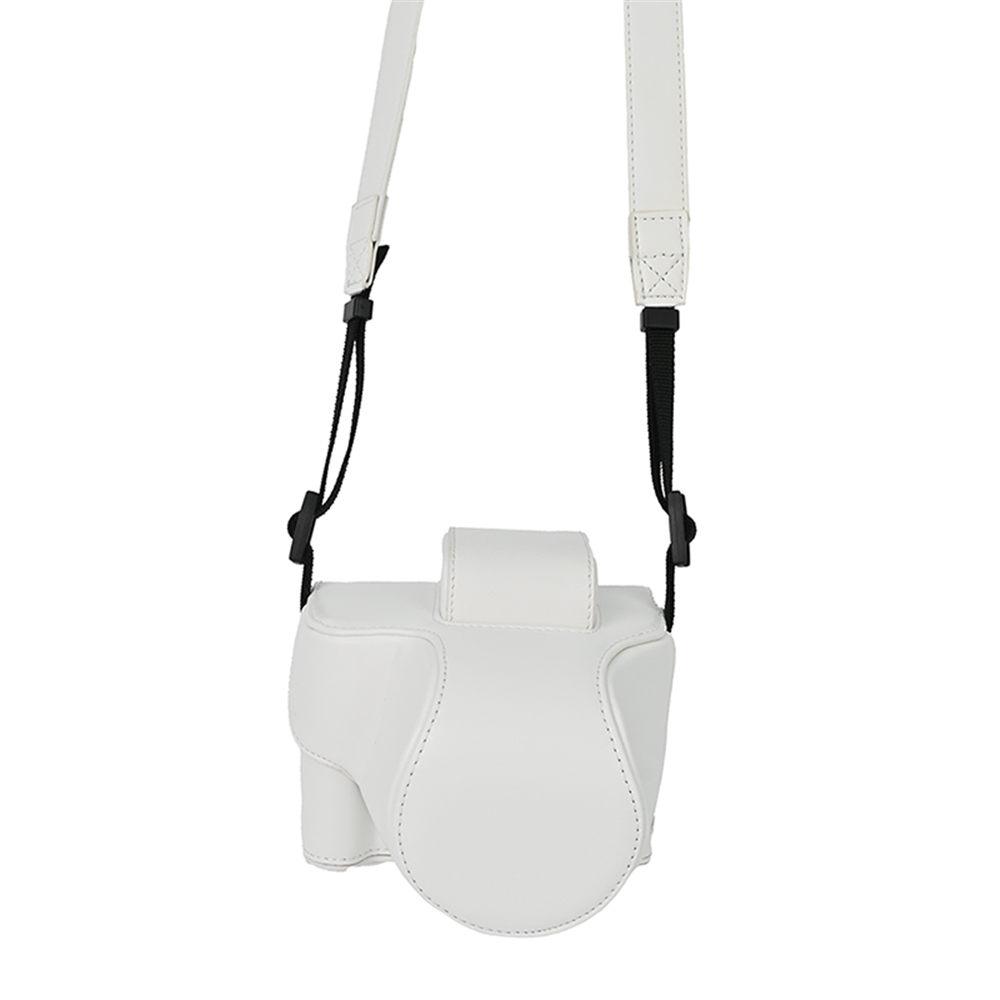 

Для Canon EOS R50 (Объектив 18-45мм) R100 Чехол Кожаная Сумка для Камеры для Canon EOS R100 Чехол с Ремешком белый