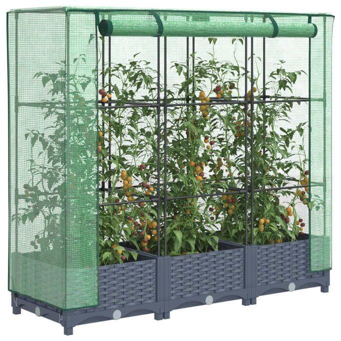 VidaXL Raised Planter with Rattan Look Cover 120x40x123 Cm, Garden Raised Planter, Raised Flower Box, 4015825