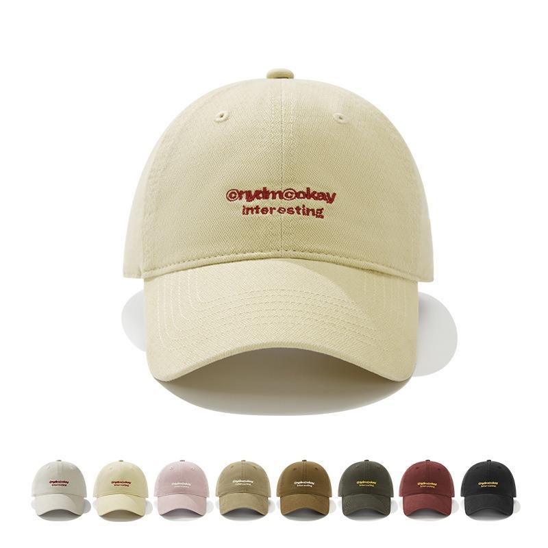 Embroidered baseball cap spring new casual couple showing small face big head circumference cap trendy brand