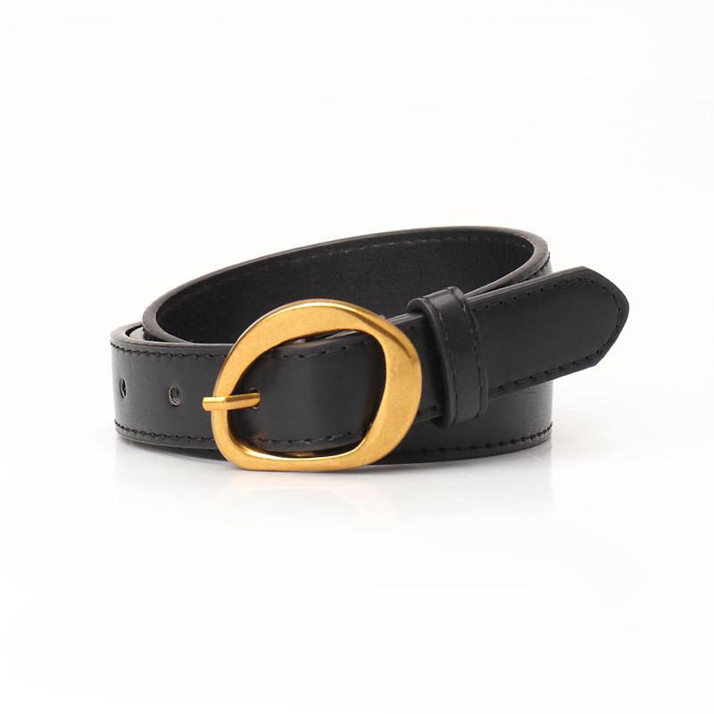 Womens Faux Leather Belt With Metal Pin Buckle For Casual And Office Outfits