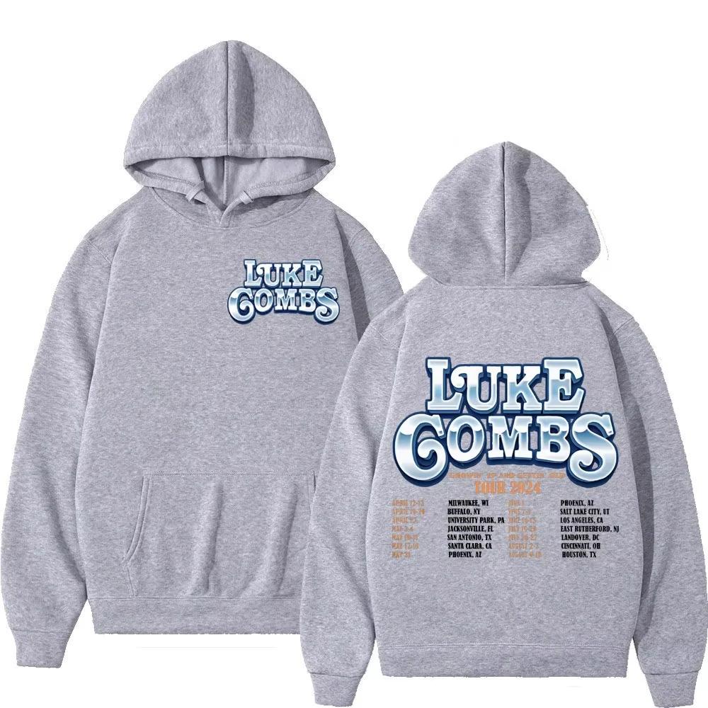 2026 New Luke Combs Tour Print Hoodie Men Women Fashion Vintage Pullovers Autumn Winter Casual Long Sleeve Hooded Sweatshirt