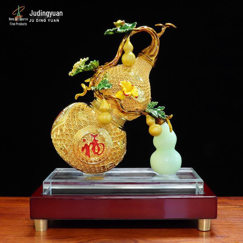 

Elegant Copper Filigree Gourd Ornament for Living Room, Office, or Study - High-End Luxury Decoration Filigree Gourd - Small