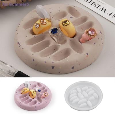 {Summer2} {Summer2} Round Ring Tray Silicone Mold DIY Handmade Drop Glue Resin Gypsum Irregular Jewelry Storage Mold Ring Tray