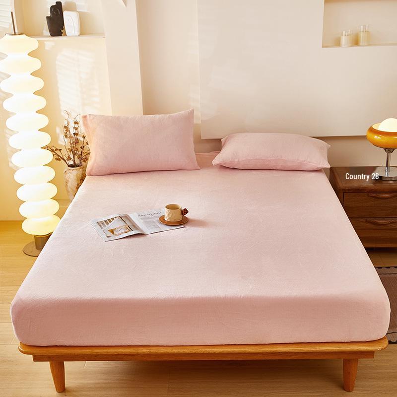 Winter Velvet Fitted Baby Sheet Set - Thick, Flocked, Non-slip, Warm Milk Velvet Sheet & Pillowcase Cover