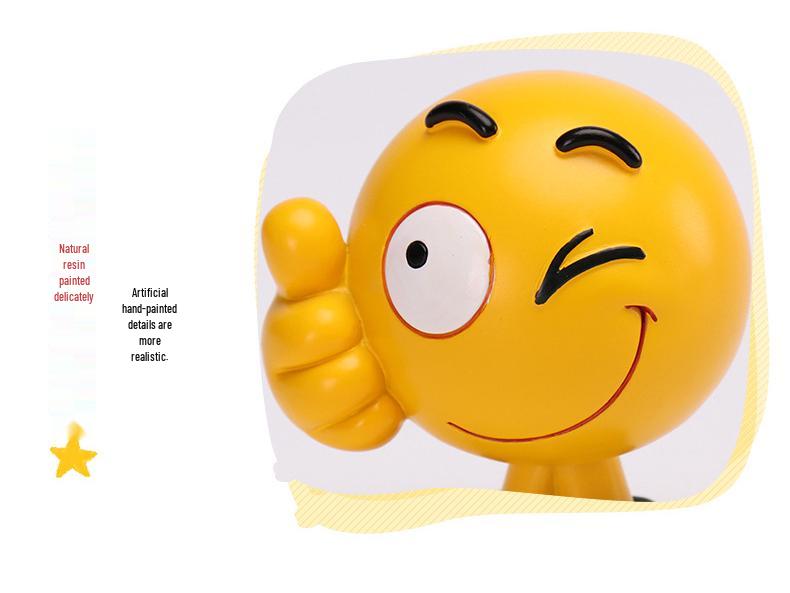 Ha Hu Emoji Bobblehead Car Ornament: Cute Cartoon Interior Decoration.