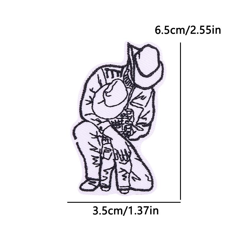 West Cowboy Embroidery Iron On Patches For Clothing thermoadhesive Patch For Clothes Heroism Adventurism Patch For Jeans Sticker