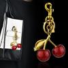 Set of 2 Handmade Phone Lanyard Cherrys Pendant Keychain Detachable Phone Chain Portable Keyring Accessory for Women Men