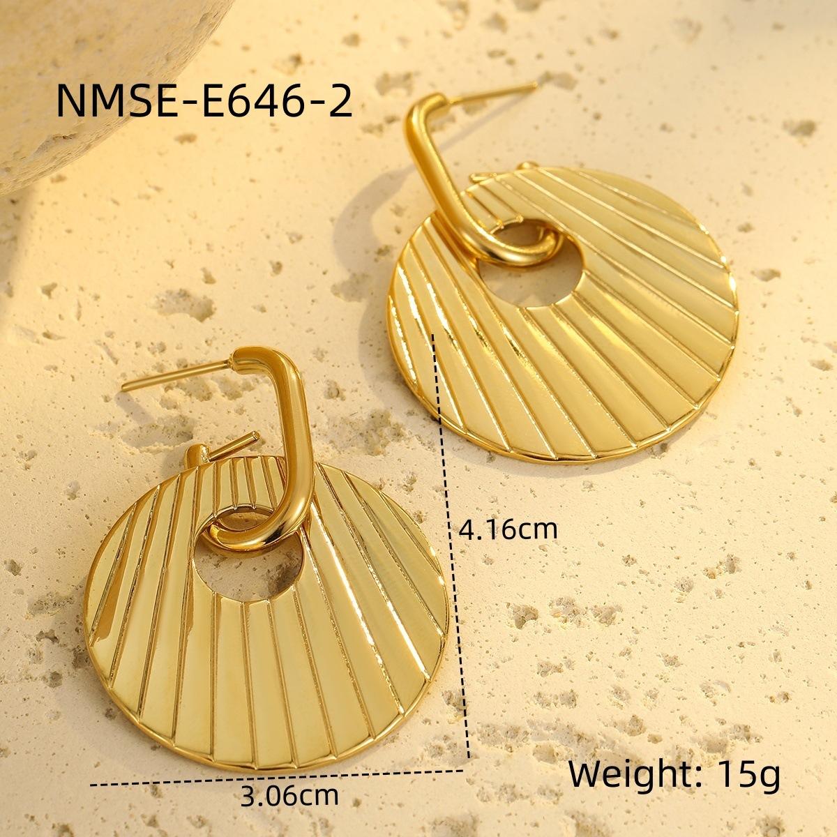 GEMCHIC Women s Shiny Stainless Steel Round Disc Dangle Earrings Minimalist Light Luxury Metal Ear Jewelry