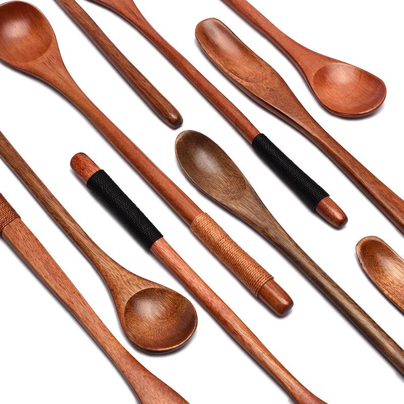Long Handle Nanmu Wood Stirring Spoon Set (3-Pack)