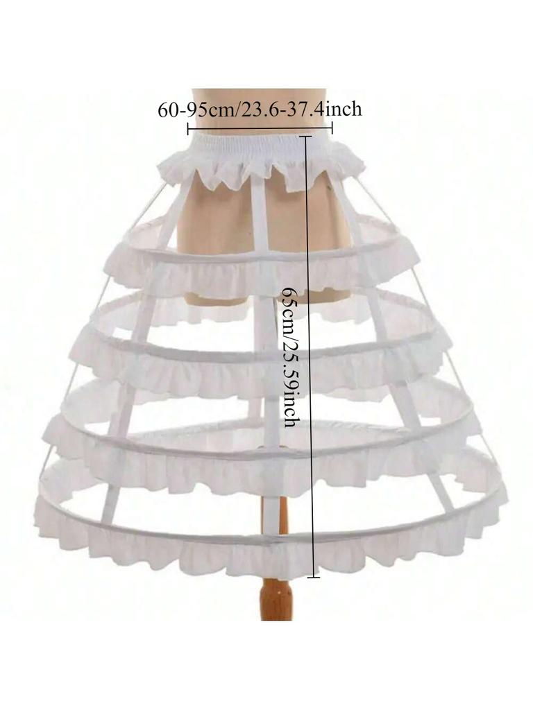 Mädchen 3 Reifen Krinoline Käfig Bustle Unterrock Damen Verstellbare Pannier für Kleid abnehmbare Schleppe Hochzeitsrock Krinoline BAUMWOLLE