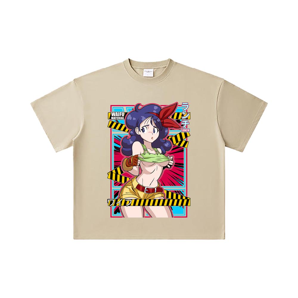 260 GSM Double Yarn 32 Count 100% Cotton Dragon Ball V44 Lunch Waifu Print Unisex Heavy Cotton T Shirt