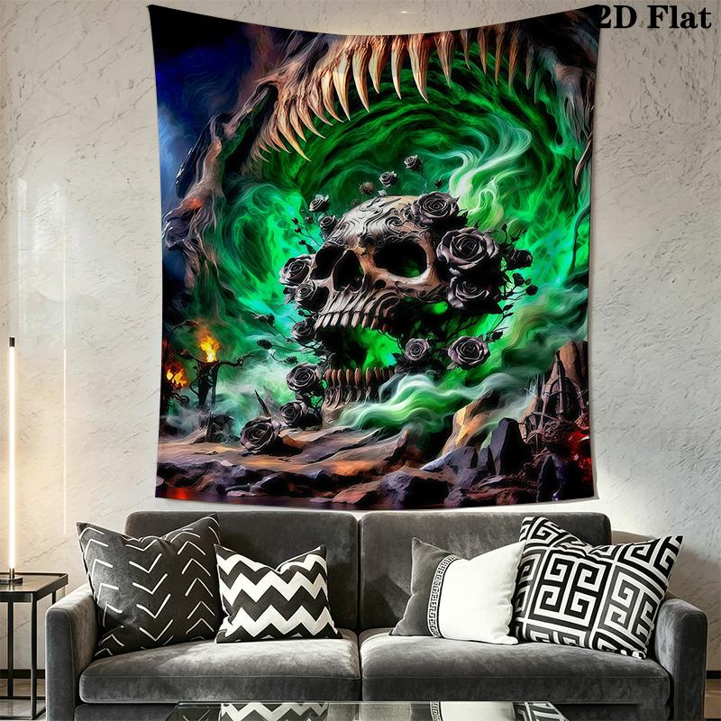 Dark Fantasy Skull Tapestry Tapestry Background Cloth Wallmounted Homestay Soft Decoration Tapestry Work Of Art Background Cloth