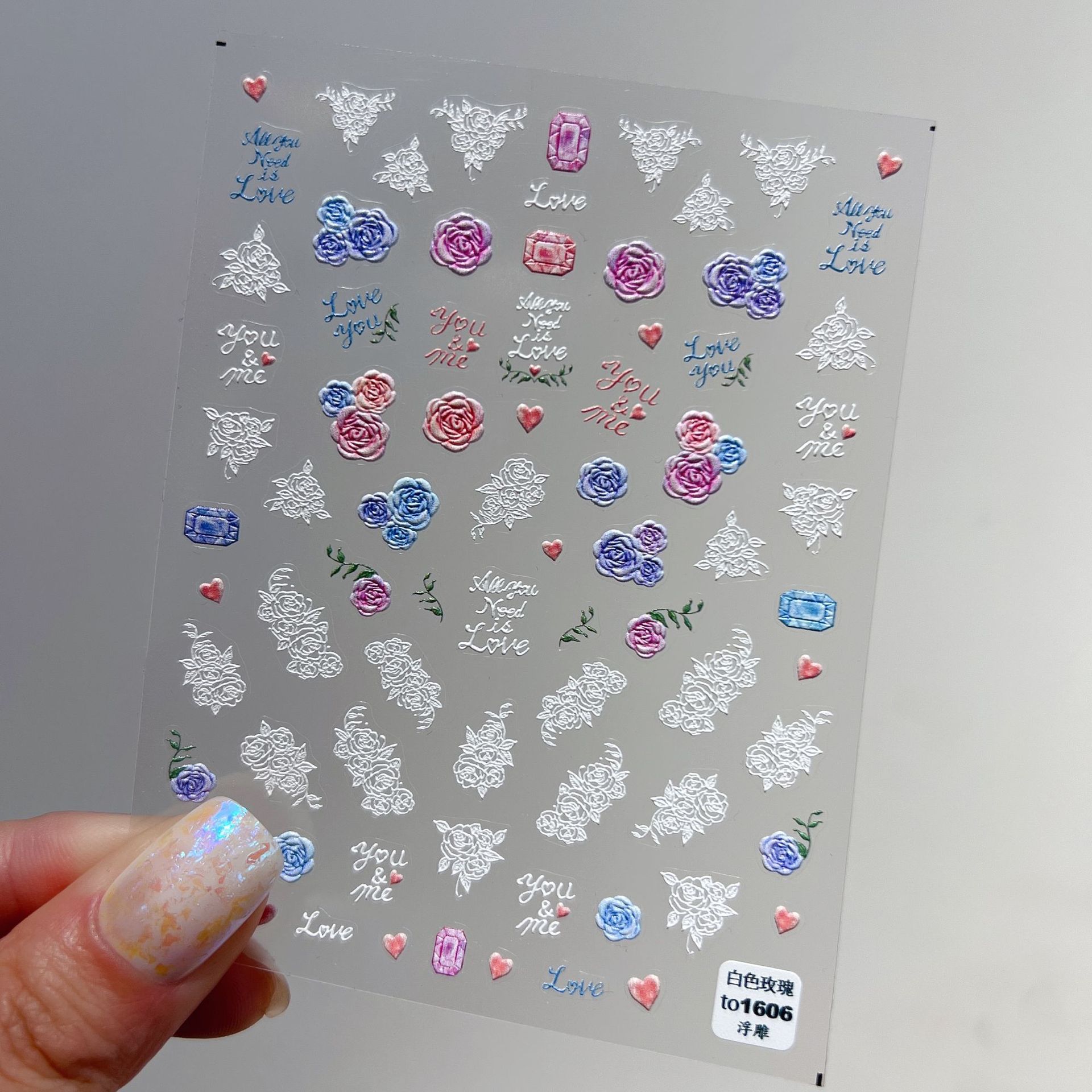 Рельефные наклейки для ногтей в виде роз и лилий. Изготовление креативных декоративных — фото 3