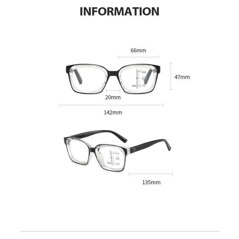 New Fashion Photochromic Multifocal Presbyopia Glasses Men's and Women's High-definition Anti Blue Light Glasses Diopter To +4.0