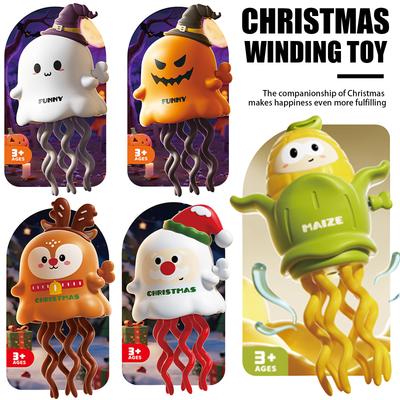 Christmas Wind-Up Toys: SantaClausReindeer,HalloweenGhost & Pumpkin - Creative Fun StressRelief Toys For Festive Decor & Play!