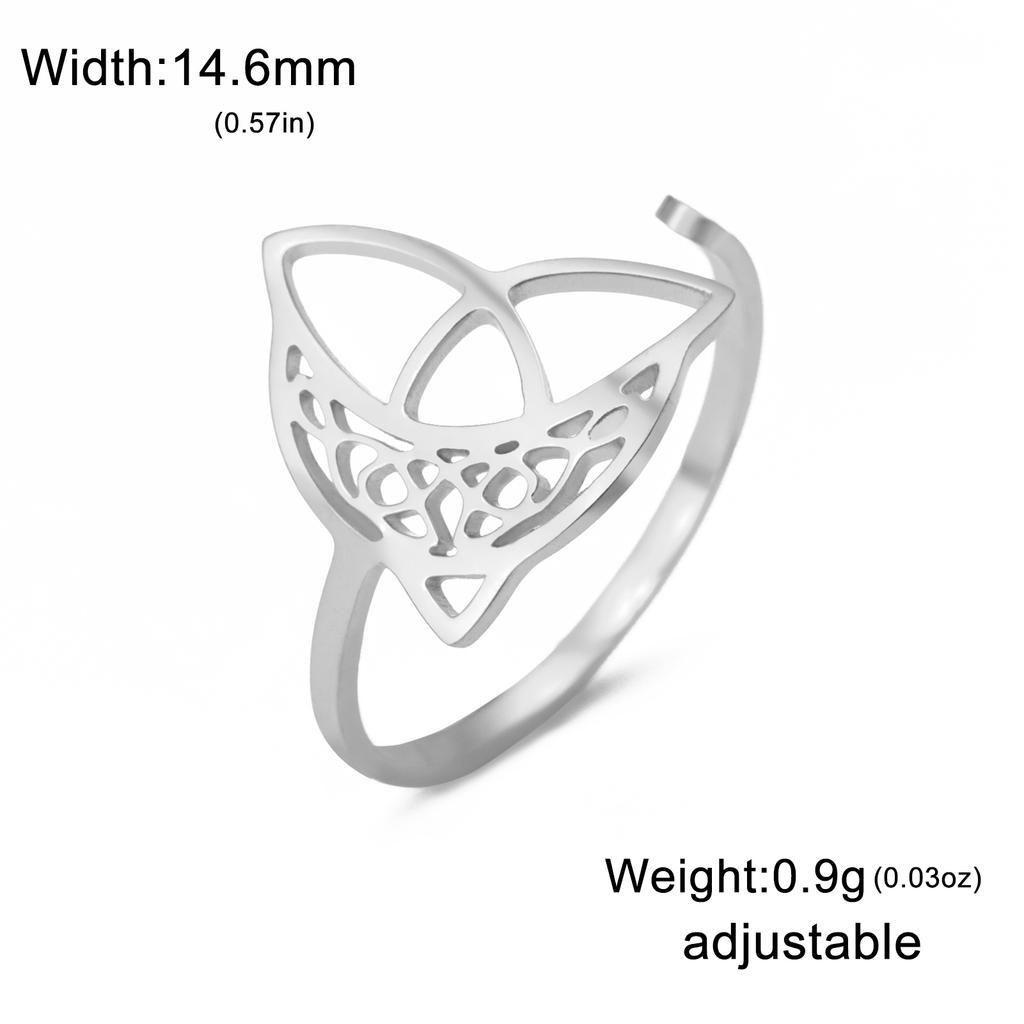 Lemegeton Celtics Knot Ring Triquetra Filigree Crescent Moon Rings for Women Men Pagan Wiccan Jewelry Amulet Gift for Women