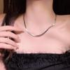 Titanium Steel Non-Fading Flat Snake Chain Necklace - Simple, Versatile, High-End Clavicle Jewelry for Women