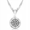 Silver Compass Necklace East West Direction Journey Goal Silver 925