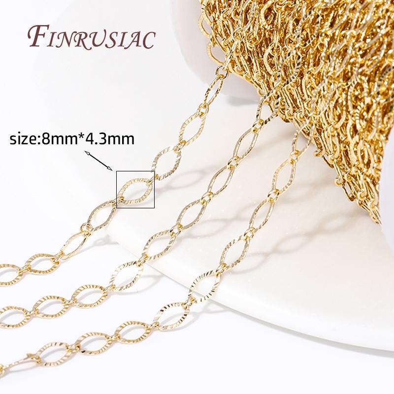 14K Gold Plated Spool Chains For DIY Handmade Jewellery Making Supplies Multi Styles Metal Bulk Chains Wholesale High Quality
