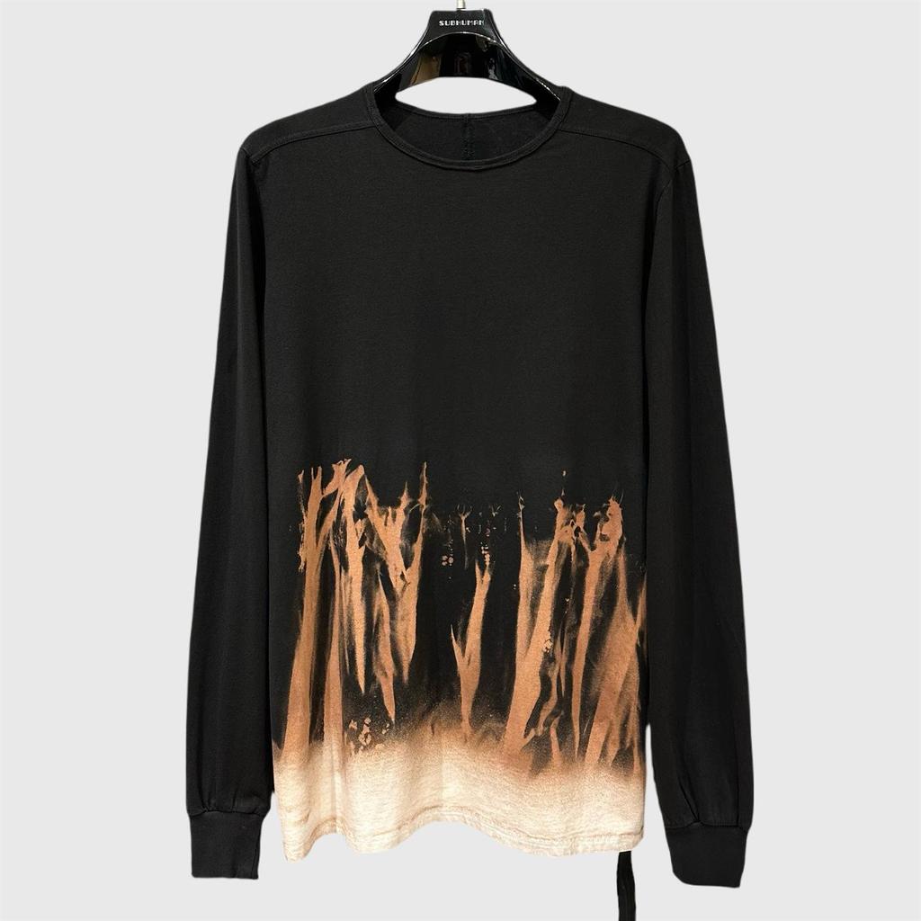 Men's Dark Style Round Neck Cotton Top - Spring/Autumn Flame Design