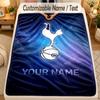 Flannel BlanketTottenham Hotspur FC Custom Name Text Personalized Soft Warm Throw Blanket Home Decor Gift