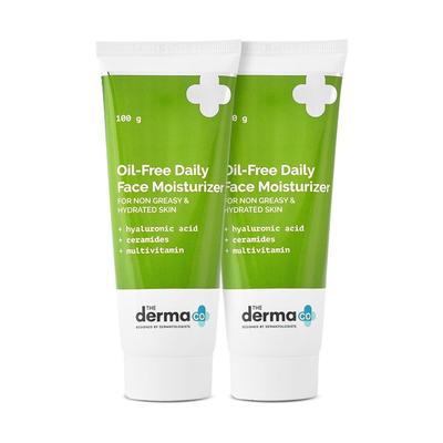 The Derma Co Oil-Free Daily Face Moisturizer 100 G Pack of 2 | Non-Greasy Hydrating Skin Care for All Types