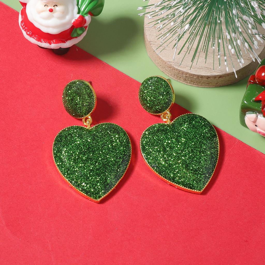 Christmas simple and fashionable classic love pendant earrings, versatile women's models