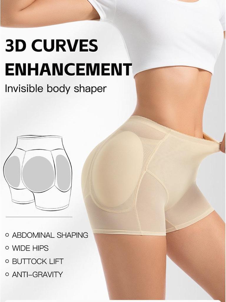 Women's Hip-Enhancing Butt-Lifting Tummy-Control Pants with Sponge Pads - Breathable Mesh Plus Size Shapewear