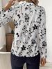 Elegant French Retro Print Long Sleeve Lapel Shirt for Spring/Summer