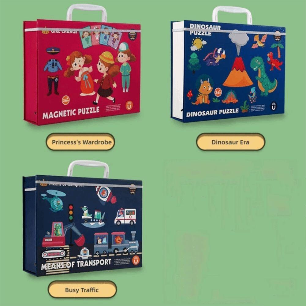Wood Magnetic Stickers Toys Cartoon Pattern Montessori Games Jigsaw Puzzle  Early Educational