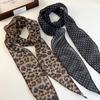 New Leopard Print Scarf Belt Polka Dot Satin Accessories Hair Band Head Wrap Boho Luxe Versatile Women Neckerchief