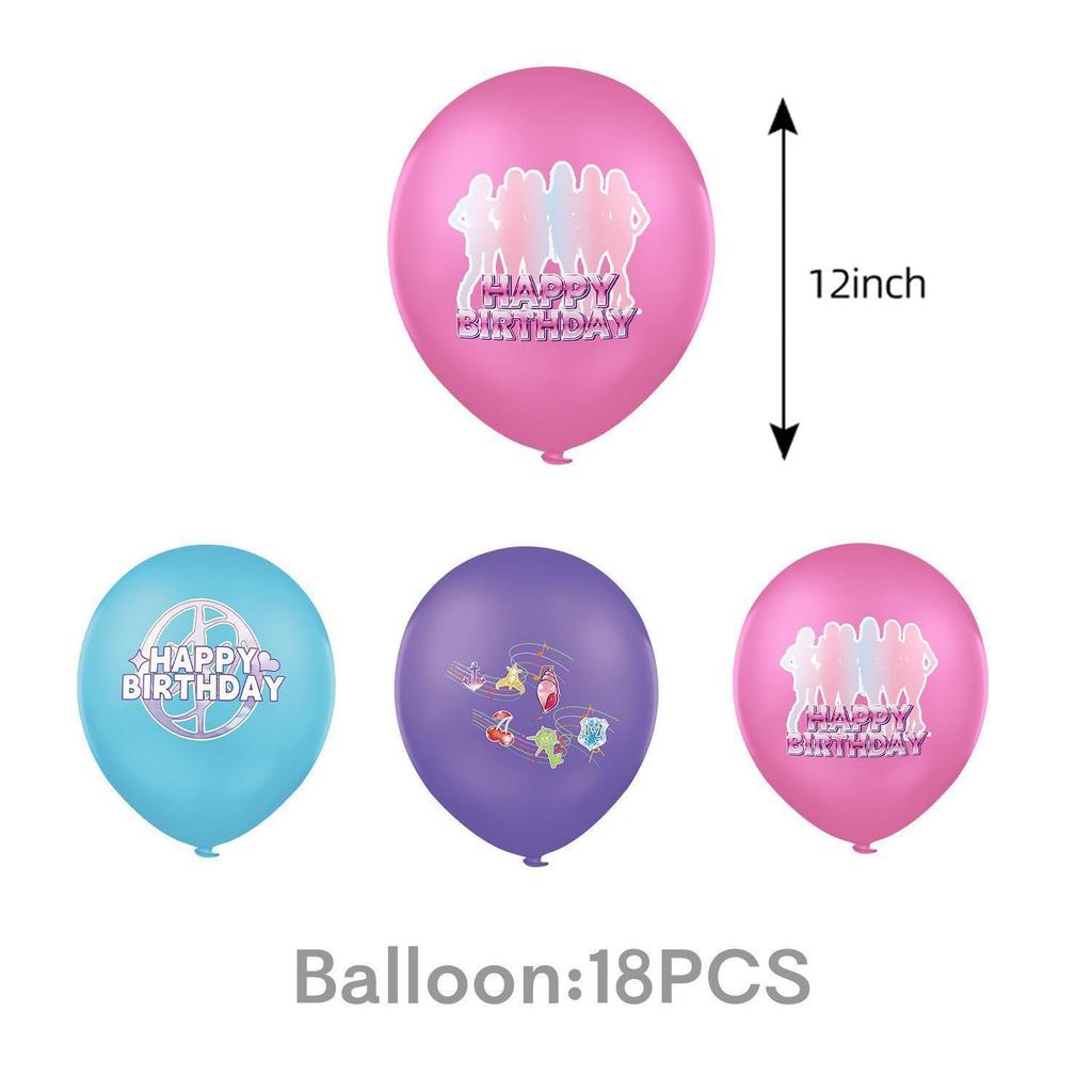 Girl Group-Themed Birthday Party Decorations: Disposable Paper Plates, Cups, Banners, and Cake Topper Set