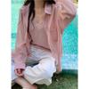 Women's Stylish Loose Tencel Cotton Sun Protection Drape Shirt – Thin Long Sleeve Korean Spring/Summer Top