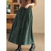 Women's Spring Autumn Winter Japan South Korea Temperament Retro Corduroy Skirt Elastic Waist Temperament Pendulum Skirt Velvet Long Skirt